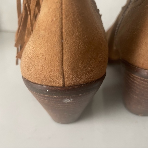Sam Edelman Louie Brown Leather Fringe Zip Ankle Boots Women  Sam Edelman Louie Brown Suede Fringe Booties Size 7.5